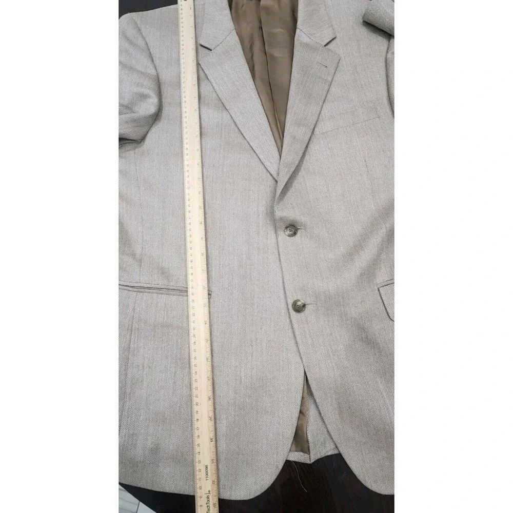 JOS A BANK SIGNATURE SILK/CAMEL HAIR HERRINGBONE SPORT COAT‎ BLAZER MEN 44R